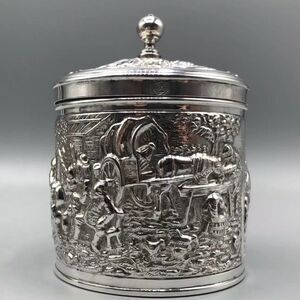 Vintage Dutch Silver Plated Tea Caddy, Hendrik Hooijkaas for Douwe Egberts
